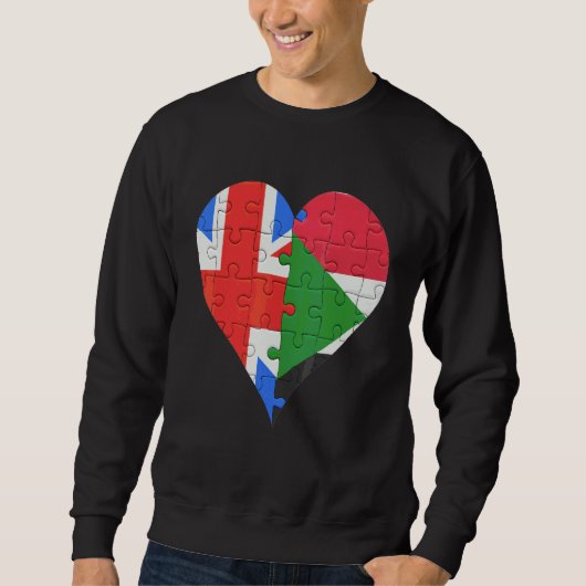 British Sudanese Flag Heart Trui (Voorkant)