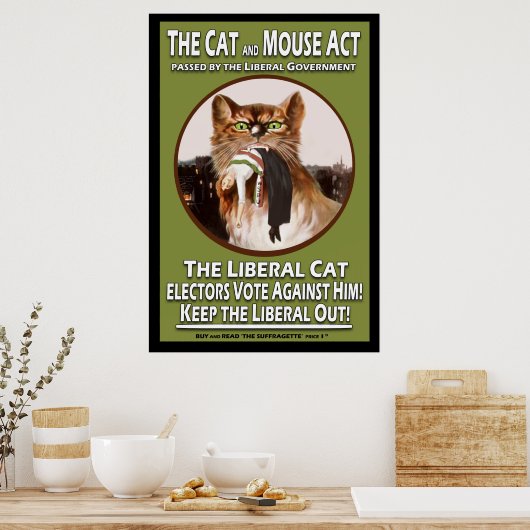  British Suffragette Cat and Mouse Act Poster (Keuken)