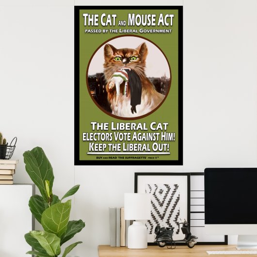  British Suffragette Cat and Mouse Act Poster (Thuiskantoor)