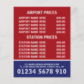 British Taxi Firm Flag with Price List Flyer (Achterkant)