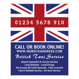 British Taxi Firm Flag with Price List Flyer