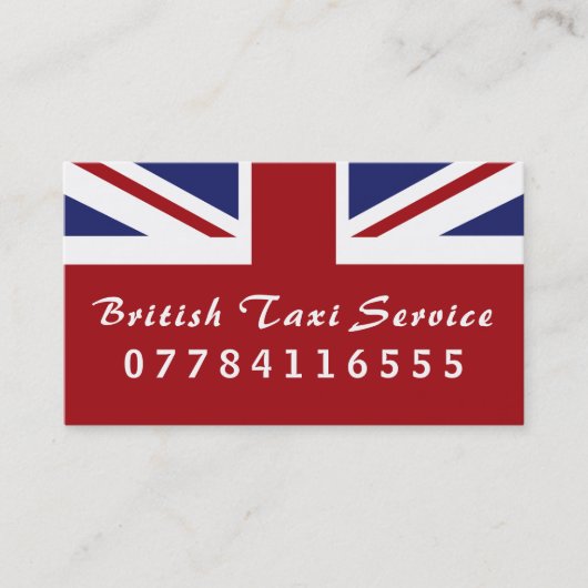 British Taxi Flag Visitekaartje (Voorkant)