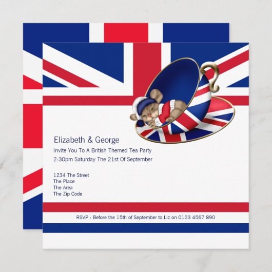 British Tea Party Kaart (Voorkant / Achterkant)