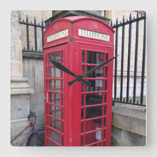 British Telephone Booth-klok Vierkante Klok