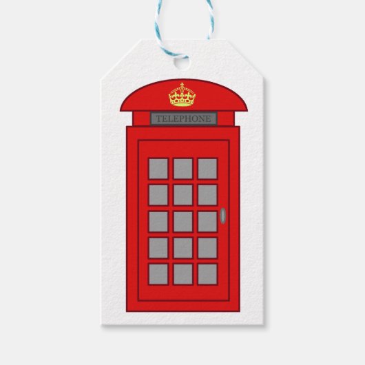 British Telephone Box Cadeaulabel (Voorkant)
