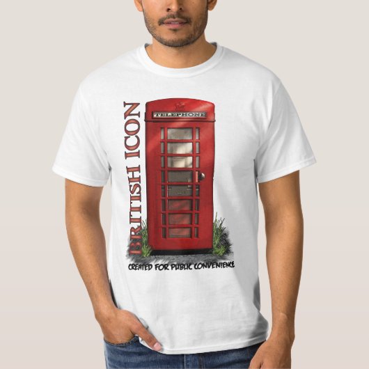 British Telephone Box Funny T-Shirt (Voorkant)