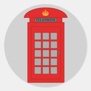 British Telephone Box Ronde Sticker