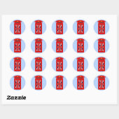 British Telephone Box Ronde Sticker (Vel)