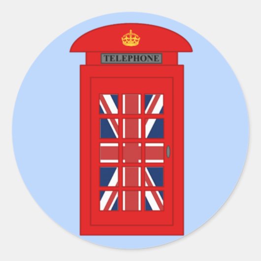 British Telephone Box Ronde Sticker (Voorkant)