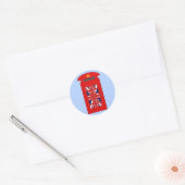 British Telephone Box Ronde Sticker (Envelop)