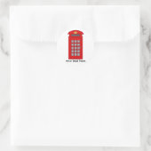 British Telephone Box Ronde Sticker (Tas)