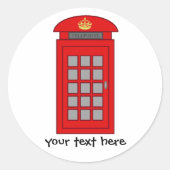 British Telephone Box Ronde Sticker (Voorkant)