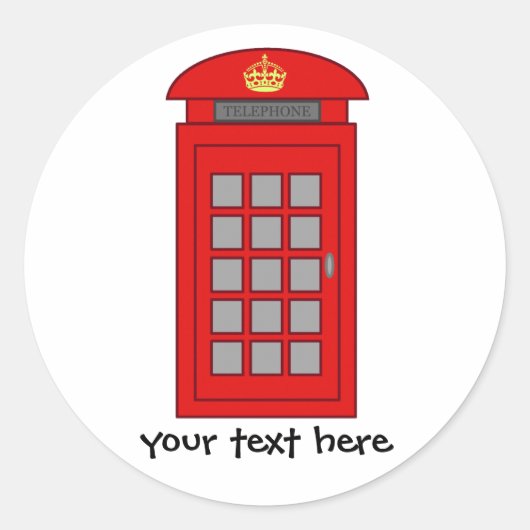 British Telephone Box Ronde Sticker (Voorkant)