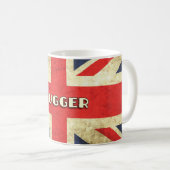 British Text on Union Jack Grunge | Bugger Koffiemok (Voorkant rechts)