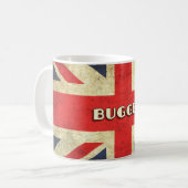 British Text on Union Jack Grunge | Bugger Koffiemok (Voorkant links)