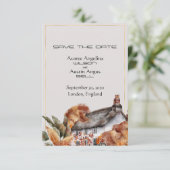 British Thatched Roof Wedding Save the Date (Staand voorkant)
