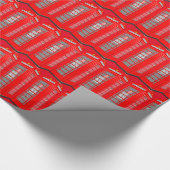 British Theme London Phone Booth Wrapping Paper Cadeaupapier (Hoek)