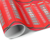 British Theme London Phone Booth Wrapping Paper Cadeaupapier (Rol Hoek)