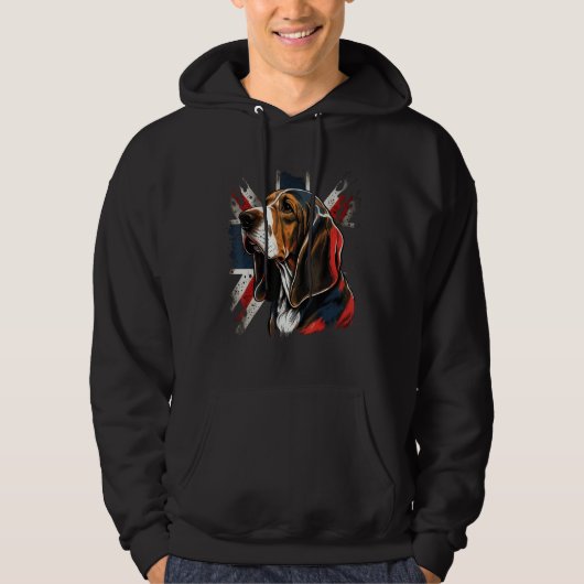 British UK Basset Hound on Great Britain Basset Ho Hoodie (Voorkant)