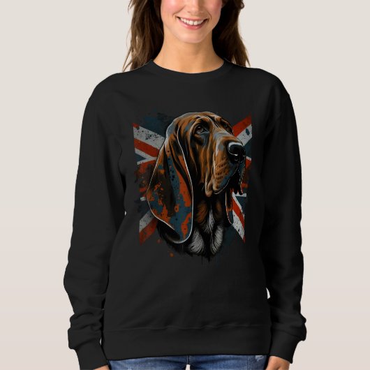 British UK Bloodhound on Great Britain Bloodhound Trui (Voorkant)
