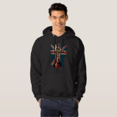British UK Giraffe on Great Britain Giraffe Hoodie (Voorkant volledig)