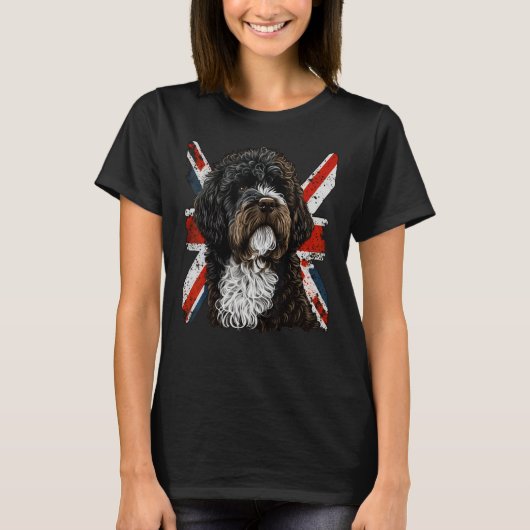 British UK Portie Dog on Great Britain Portuguese  T-shirt (Voorkant)