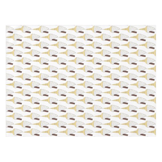 British UK Soft Serve Ice Cream Van Vanilla Cone Tafelkleed (Voorkant (Horizontaal))