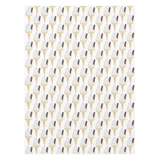 British UK Soft Serve Ice Cream Van Vanilla Cone Tafelkleed (Voorkant)