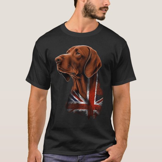 British UK Vizsla on Great Britain Vizsla T-shirt (Voorkant)