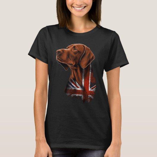 British UK Vizsla on Great Britain Vizsla T-shirt (Voorkant)