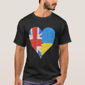 British Ukrainian Flag Heart Great Britain Ukraine T-shirt (Voorkant)