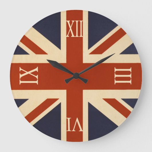 British Union Flag Roman Numerals Grote Klok (Voorkant)