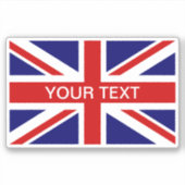 British Union Jack Flag custom vinyl sticker (Voorkant)