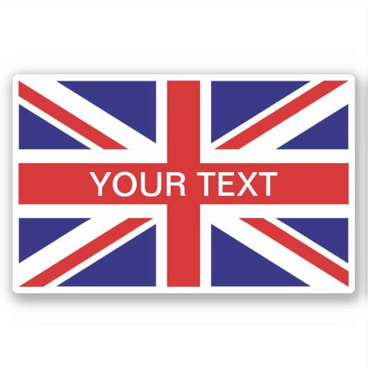 British Union Jack Flag custom vinyl sticker (Voorkant)