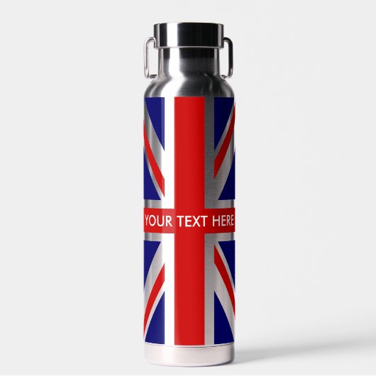 British Union Jack flag custom water bottle Waterfles (Voorkant)