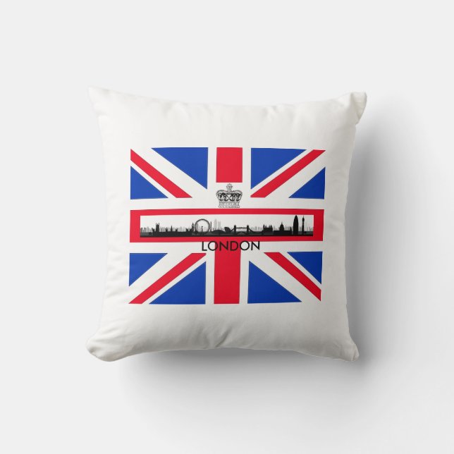 British Union Jack Flag London Eye Skyline Kussen (Voorkant)