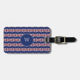 British UNION JACK Flag Monogram Bagagelabel