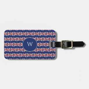 British UNION JACK Flag Monogram Bagagelabel