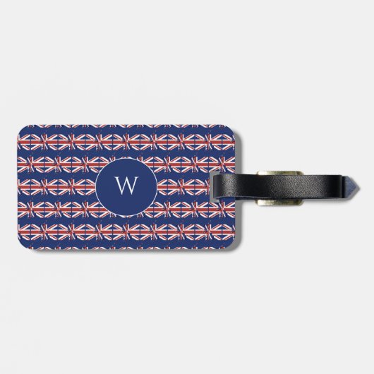 British UNION JACK Flag Monogram Bagagelabel (Achterkant horizontaal)