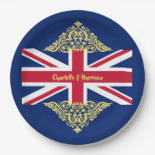 British Union Jack Flag Patriotic Wedding Paper Pl Papieren Bordje (Voorkant)