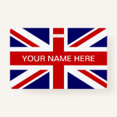British Union Jack flag personalized name Badge (Voorkant)