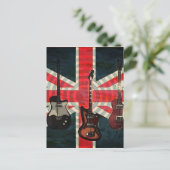 British Union Jack Flag Rock Roll Electric Guitar Briefkaart (Staand voorkant)