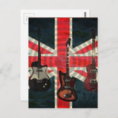 British Union Jack Flag Rock Roll Electric Guitar Briefkaart (Voorkant / Achterkant)
