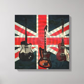 British Union Jack Flag Rock Roll Electric Guitar Canvas Afdruk (Voorkant)