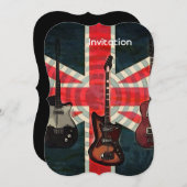 British Union Jack Flag Rock Roll Electric Guitar Kaart (Voorkant / Achterkant)