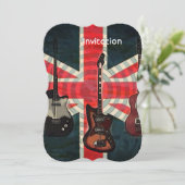 British Union Jack Flag Rock Roll Electric Guitar Kaart (Staand voorkant)
