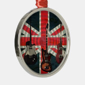 British Union Jack Flag Rock Roll Electric Guitar Metalen Ornament (Rechts)