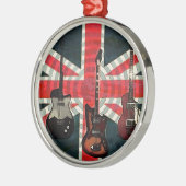 British Union Jack Flag Rock Roll Electric Guitar Metalen Ornament (Links)
