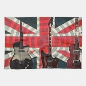 British Union Jack Flag Rock Roll Electric Guitar Theedoek (Horizontaal)