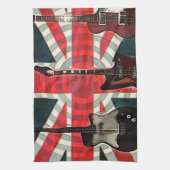 British Union Jack Flag Rock Roll Electric Guitar Theedoek (Verticaal)